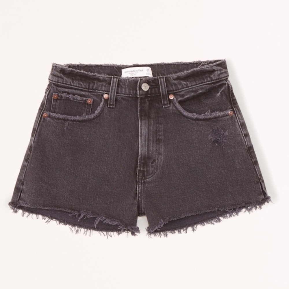 Abercrombie & Fitch Curve Love Black High Rise Mom Short